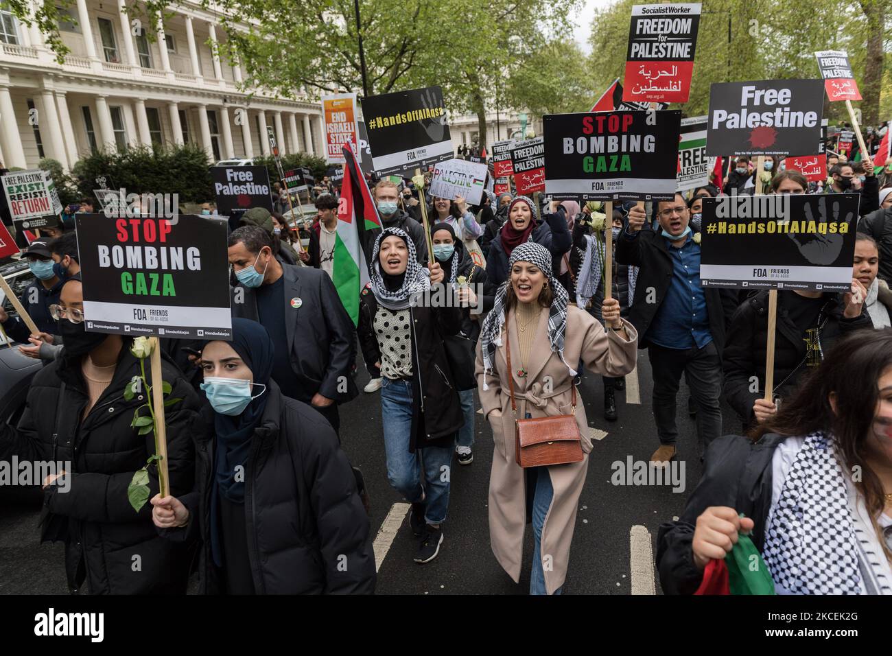 LONDON UNITED KINGDOM MAY 15 2021 Thousands Of Demonstrators March LONDON UNITED KINGDOM MAY 15 2021 Thousands Of Demonstrators March
