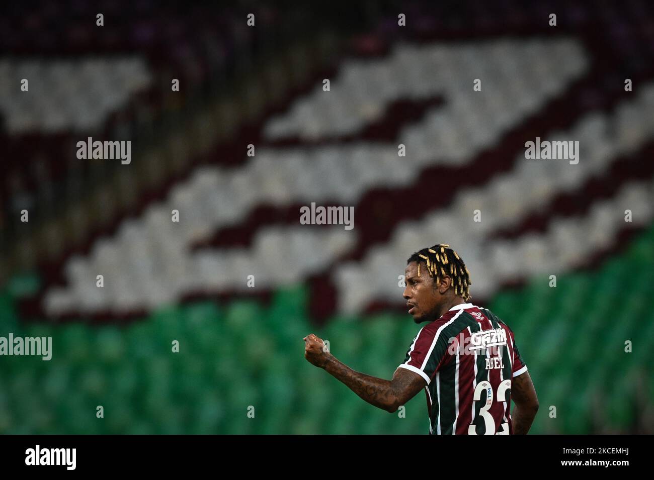 Fluminense's Abel Hernandez celebrates his goal against Flamengo during the Carioca Championship first round final match Fluminense vs Flamengo at the Maracana Stadium in Rio de Janeiro, Brazil, on May 16, 2021. (Photo by Andre Borges/NurPhoto) Stock Photo