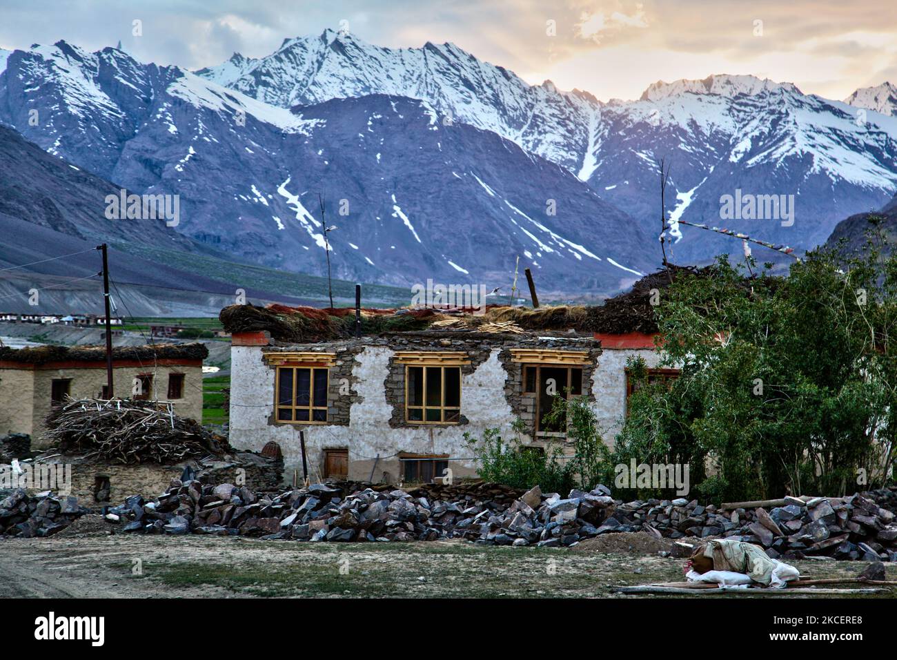 Traditional houses in the Abran village in Zanskar, Ladakh, Jammu and