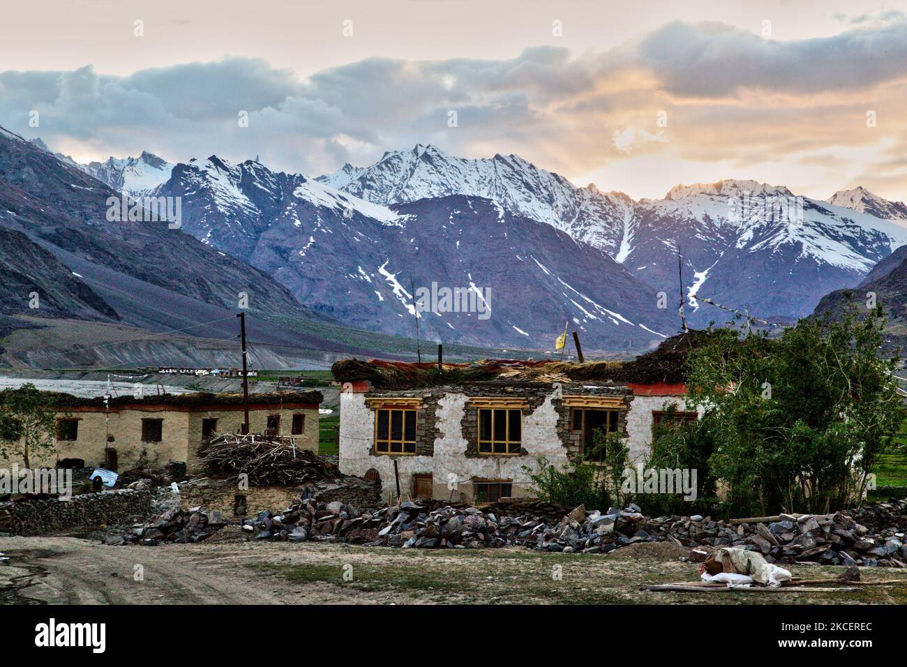 Traditional houses in the Abran village in Zanskar, Ladakh, Jammu and