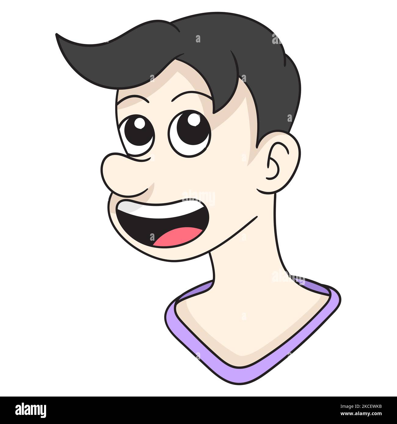 happy man face cartoon