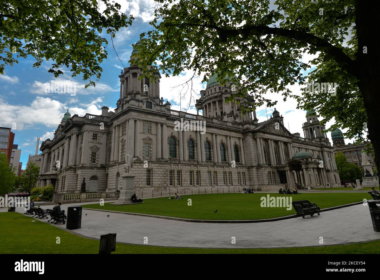 Belfast City Hall. On Wednesday, May 19, 2021, in Belfast, Northern Ireland (Photo by Artur Widak/NurPhoto) Stock Photo