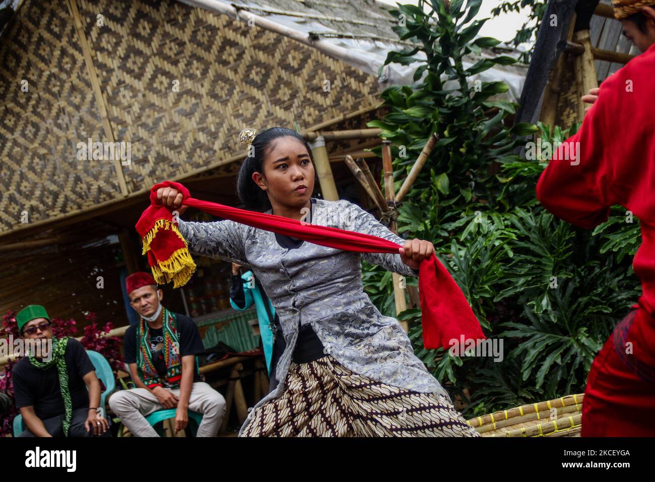 Pencak Silat fighters perform various moves on 20 May, 2021 at Lembang ...