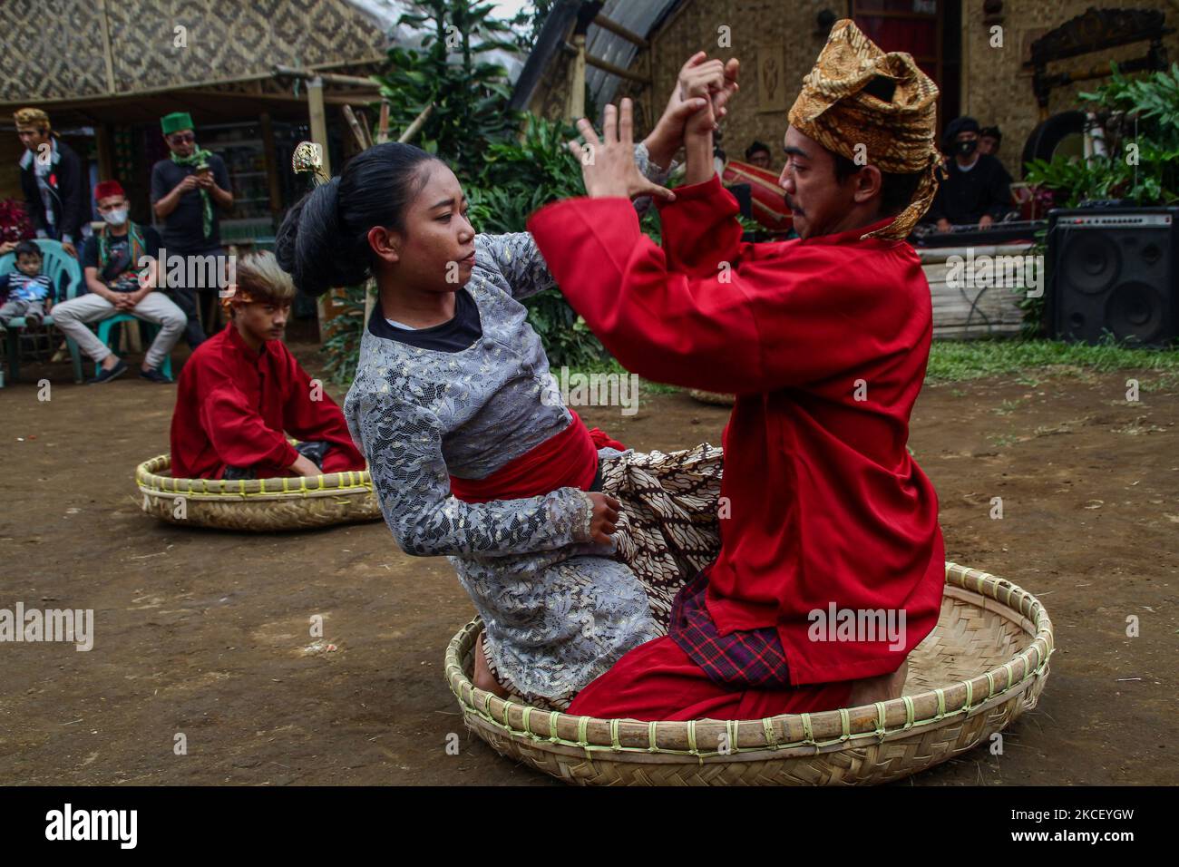 Pencak Silat fighters perform various moves on 20 May, 2021 at Lembang ...