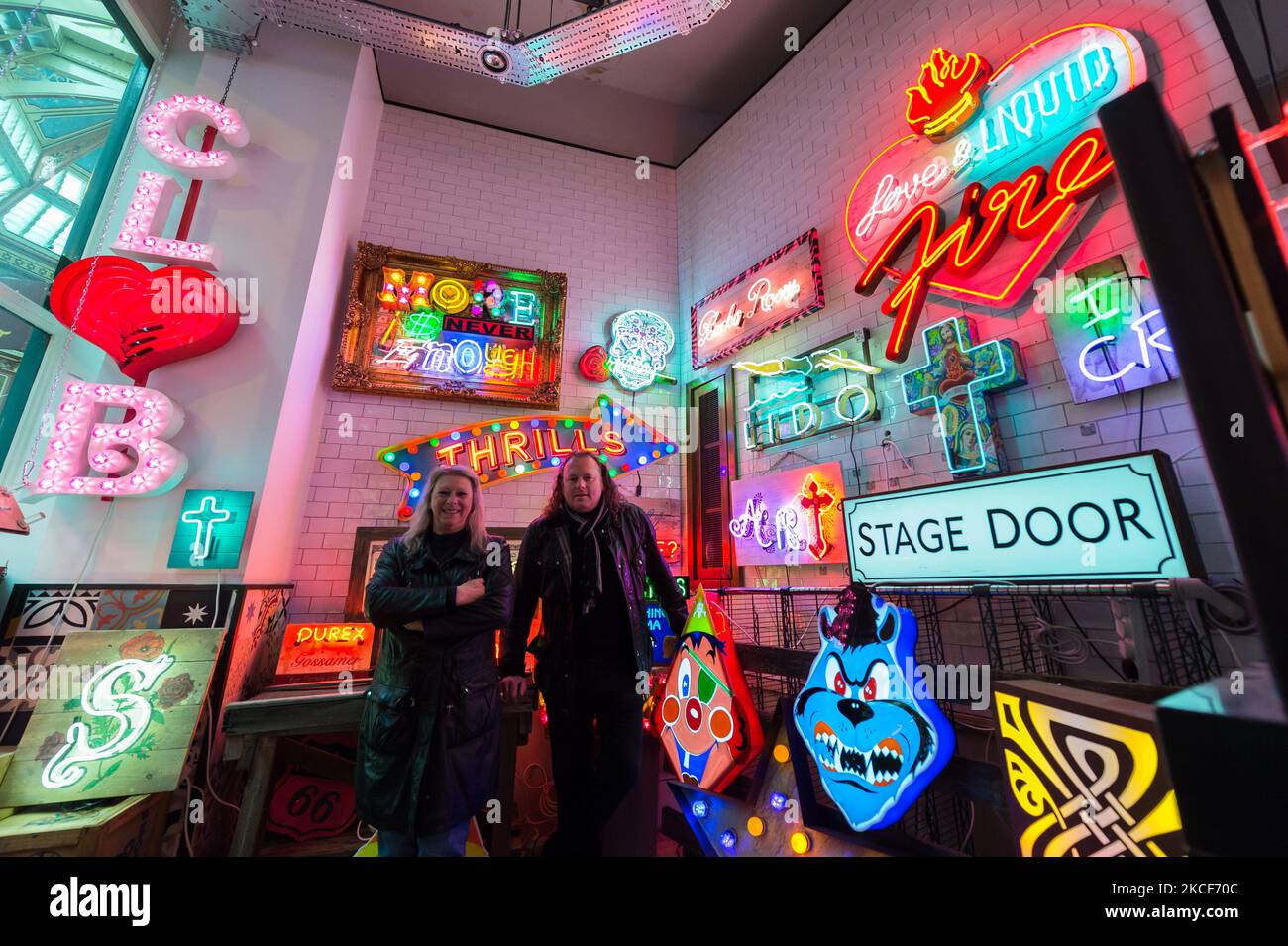 LONDON, UNITED KINGDOM MAY 25, 2021 Neon makers and designers Linda