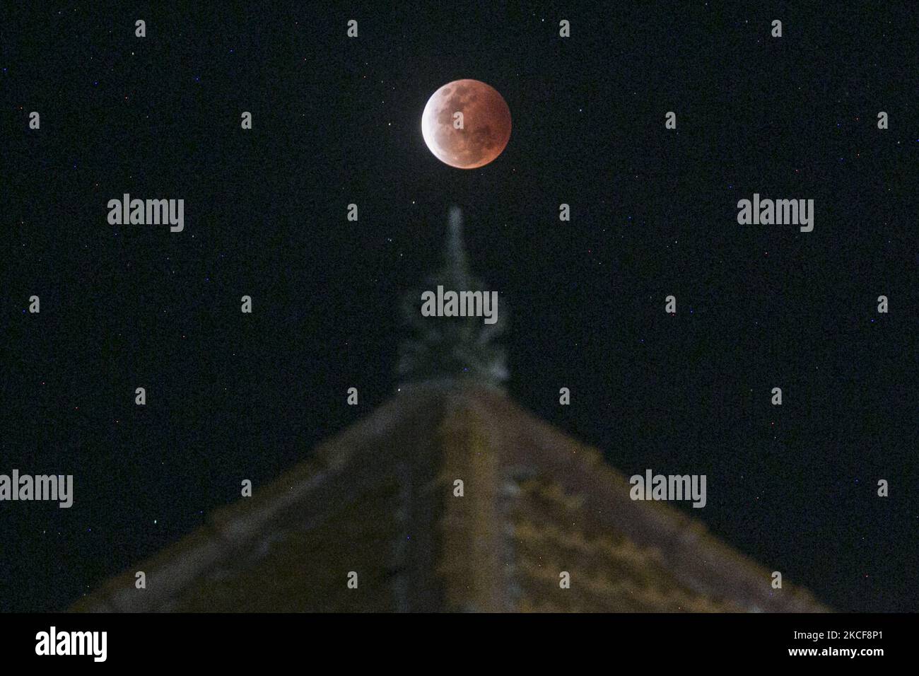 Total lunar eclipse and super moon or known as Super Blood Moon seen ...