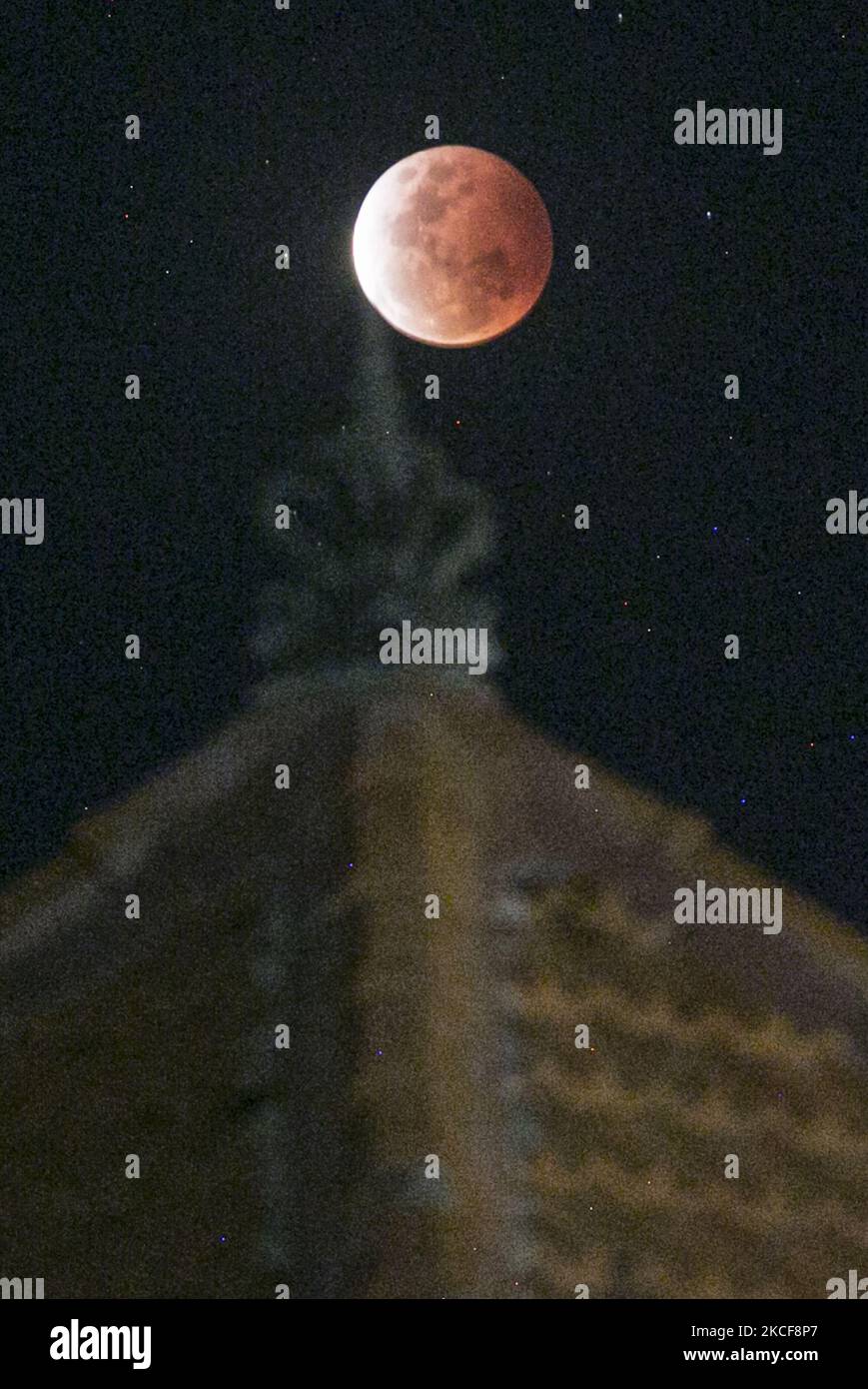 Total lunar eclipse and super moon or known as Super Blood Moon seen ...