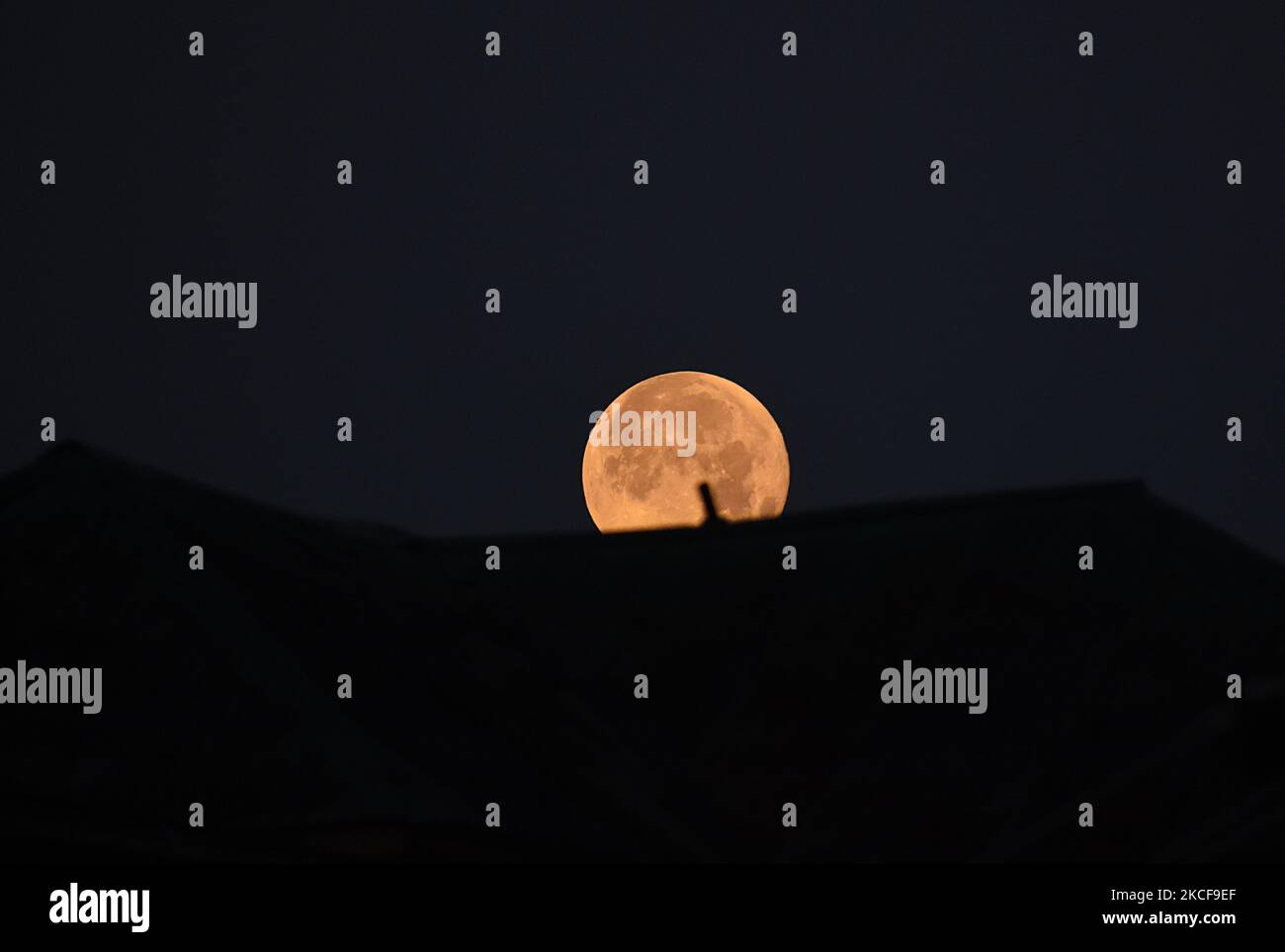 Super flower blood moon of May 2021 is seen in Srinagar, Kashmir.A ...