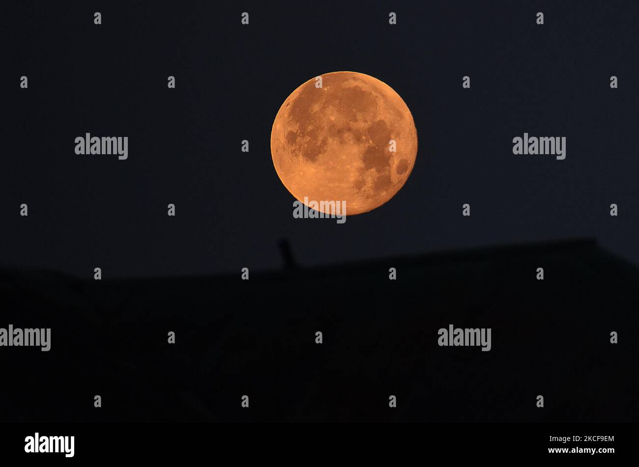 Super flower blood moon of May 2021 is seen in Srinagar, Kashmir.A ...