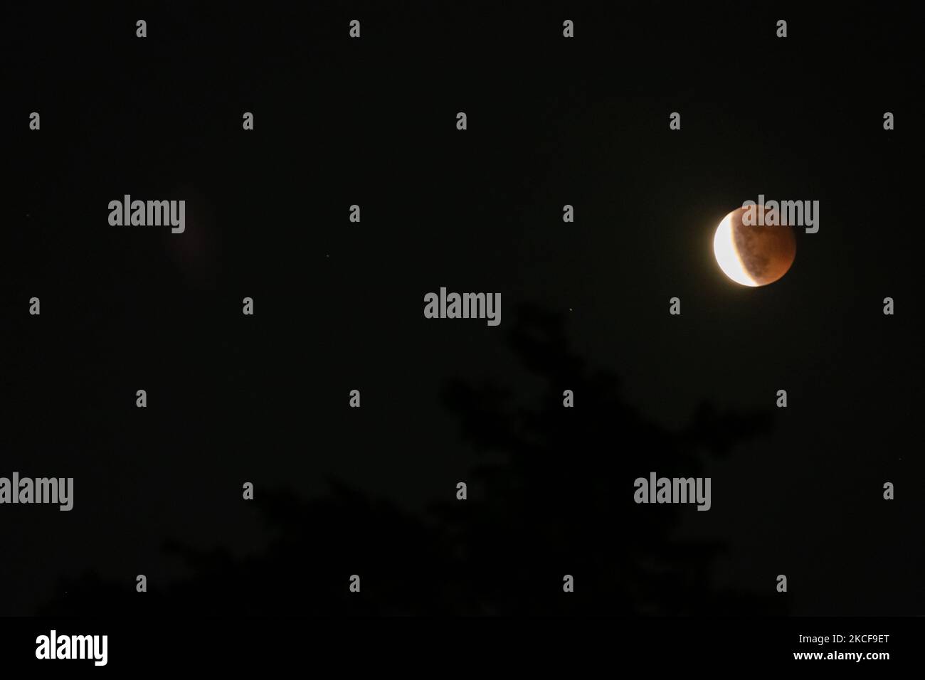 A total lunar eclipse is seen in Jakarta, Indonesia, on May 26, 2021 ...