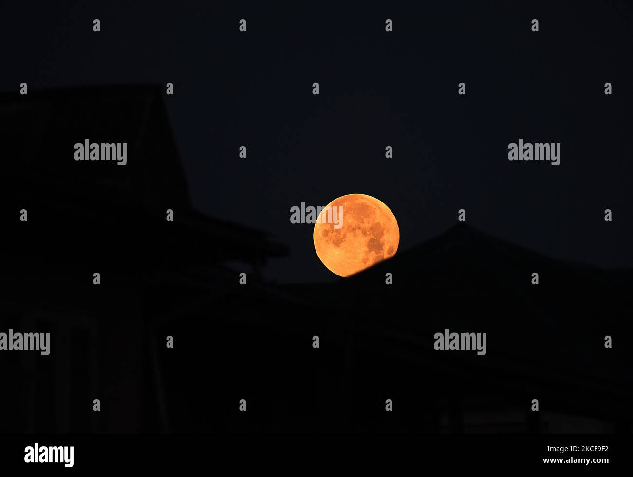 Super flower blood moon of May 2021 is seen in Srinagar, Kashmir.A ...