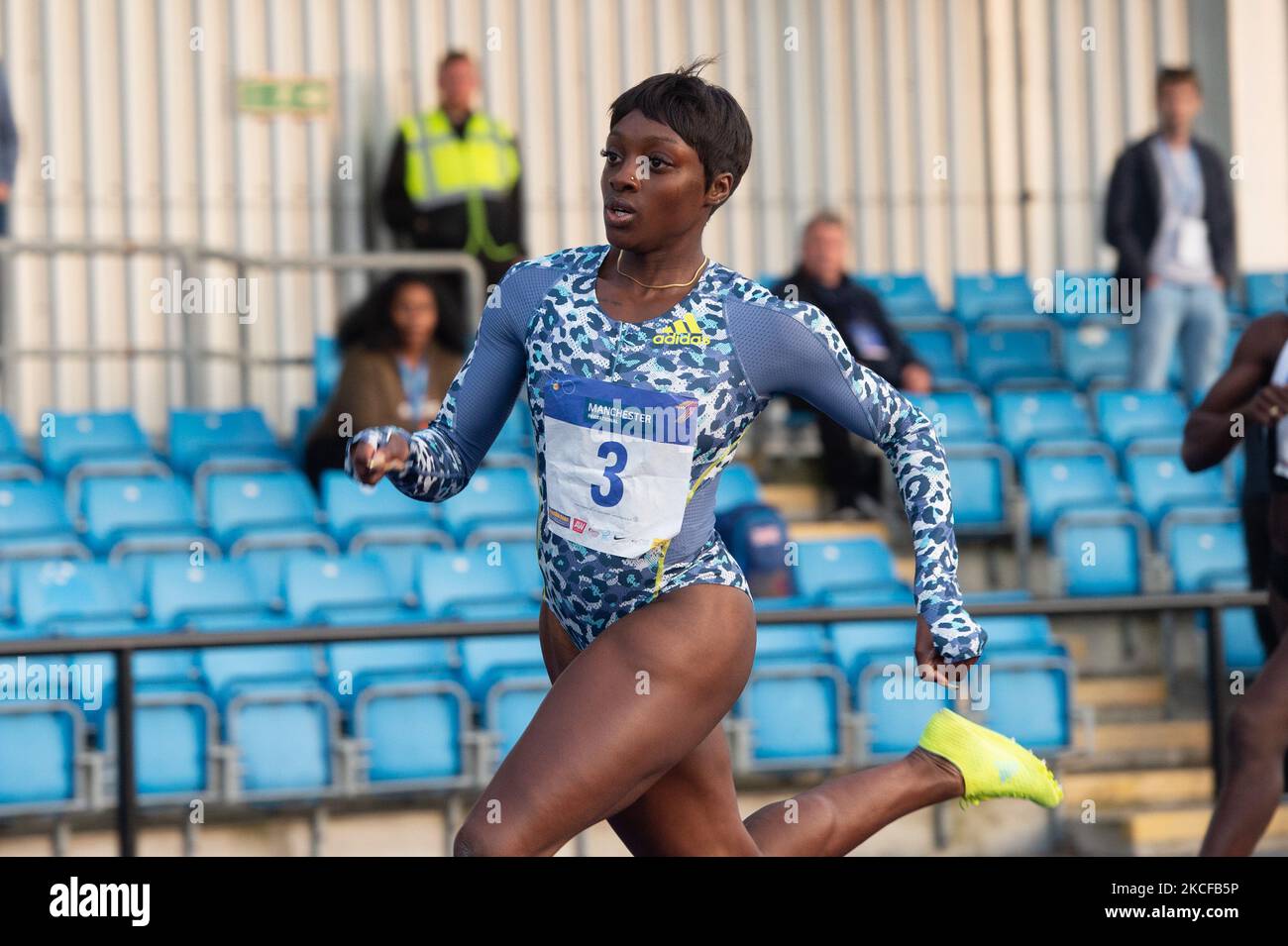 Ama Pipi (GBR) winning the 400m during The Manchester Invitational athletics event at SportCity, Manchester on Thursday 27th May 2021. (Photo by Pat Scaasi/MI News/NurPhoto) Stock Photo