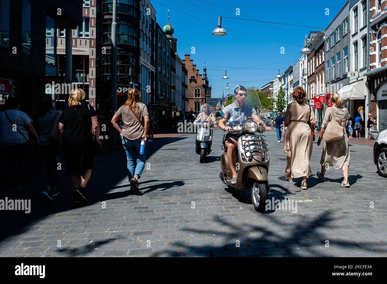 People walk in Nijmegen, Netherlands, on May 30th, 2021. (Photo by Romy Arroyo Fernandez/NurPhoto) Stock Photo
