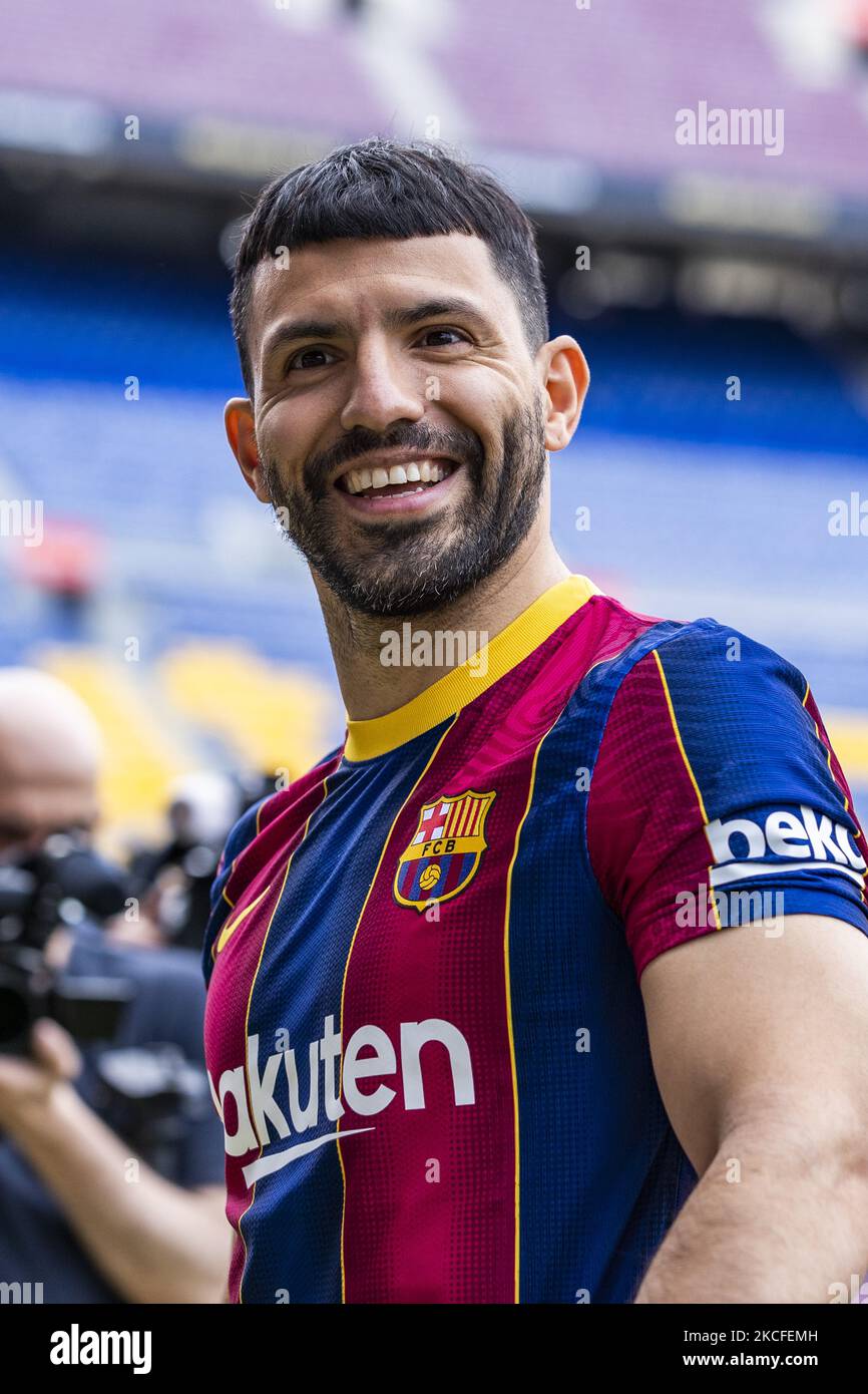 Presentation of Sergio “Kun” Aguero as a new FC Barcelona player after ...