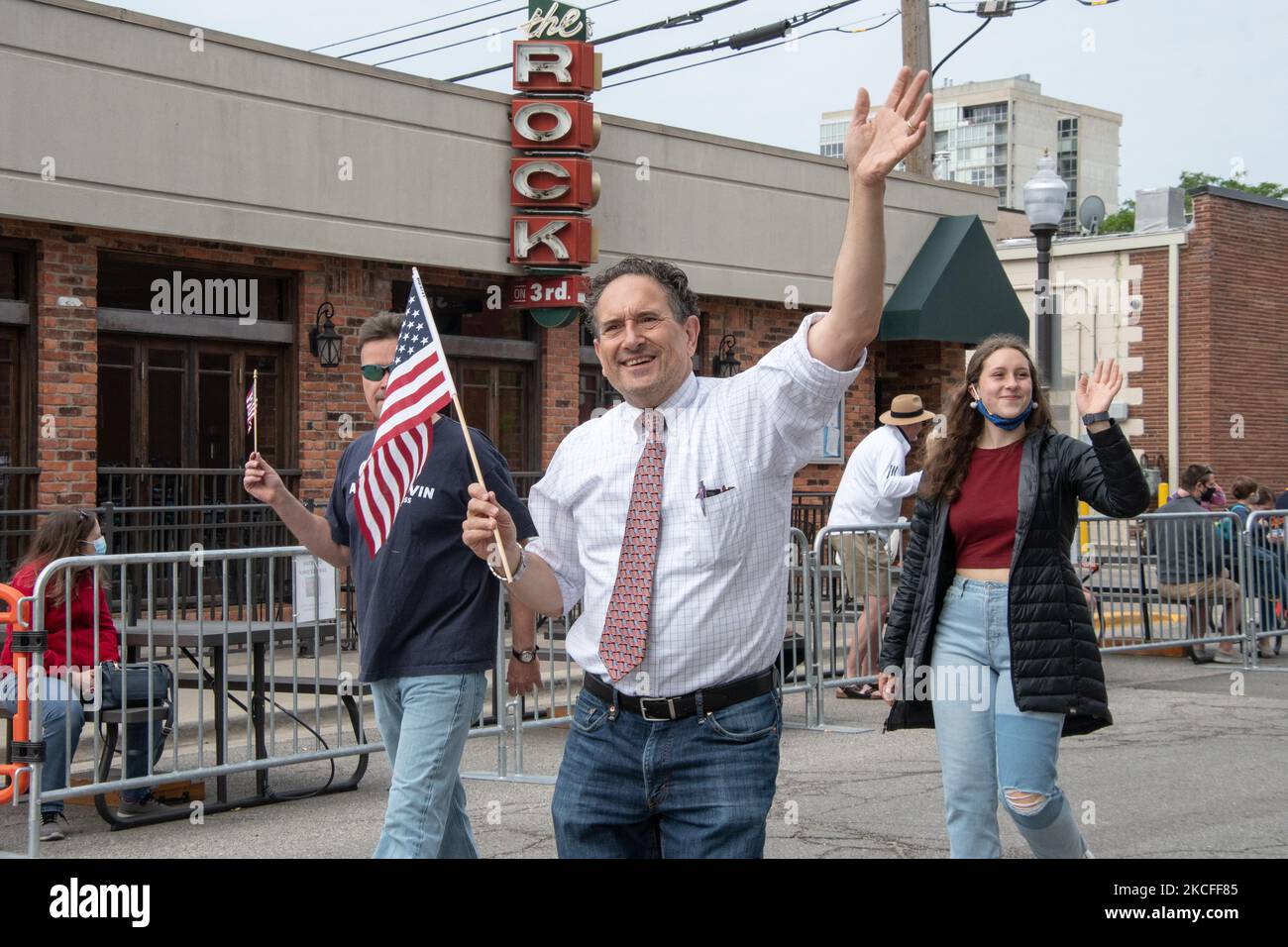 United States Representative Andy Levin waves to the residents of Royal
