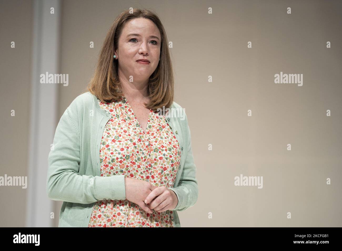 the actress Ainhoa Santamaria during the performance of "Alimanas" at