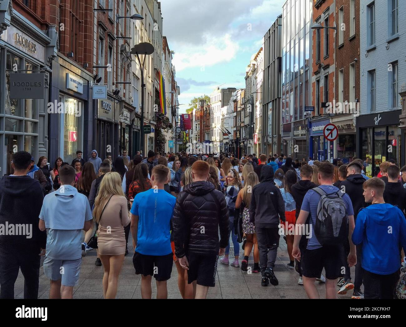 Crowded Grafton Street in Dublin city center, on Friday afternoon. On