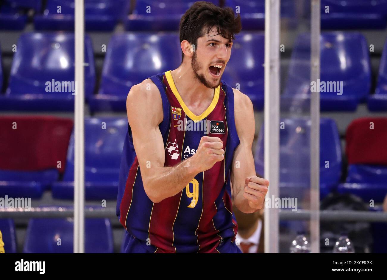 Leandro Bolmaro during the match between FC Barcelona and Lenovo Tenerife,  corresponding to the 1st match of semifinal the play off of the Liga  Endesa, played at the Palau Blaugrana, on 07th
