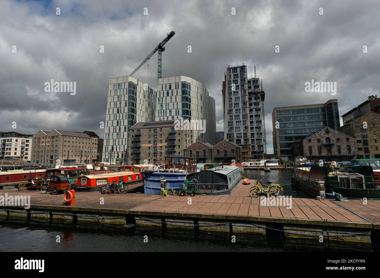 A general view of the nearly finished Bolands Quay new site on Dublins Barrow Street next Google EMEA HQ building (right-not in the picture), at the Grand Canal Docks, in Dublin. On Thursday, 10 June 2021, in Dublin, Ireland. (Photo by Artur Widak/NurPhoto) Stock Photo