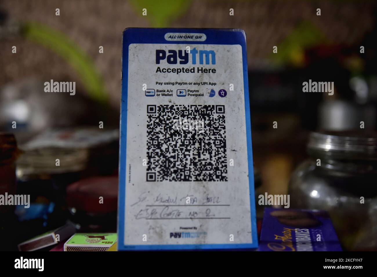 Paytm digital barcode scanner can be seen in Kolkata, India, 11 June ...