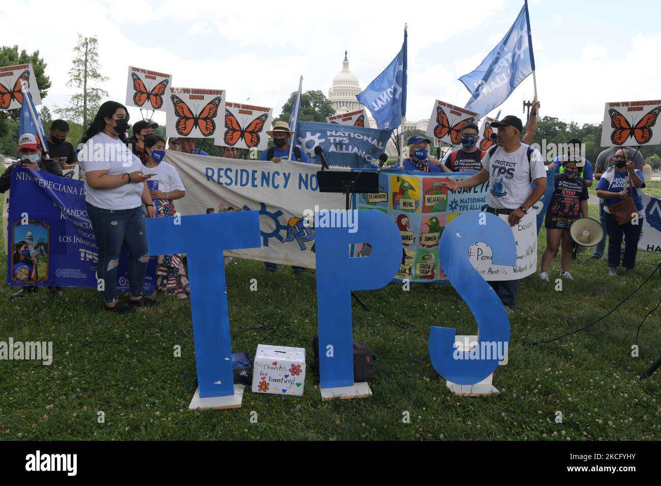 National TPS Alliance activist hold a rally to demand to President Joe ...