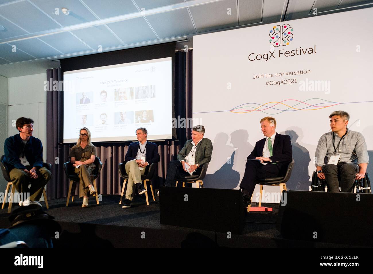 Opening of CogX 2021 in London, Britain, 14 June 2021. CogX 2021 takes place as an online conference. The conference is 'A Global Leadership Summit and Festival of AI & Transformational Technology addressing the question How do we get the next 10 years right?. (Photo by Maciek Musialek/NurPhoto) Stock Photo