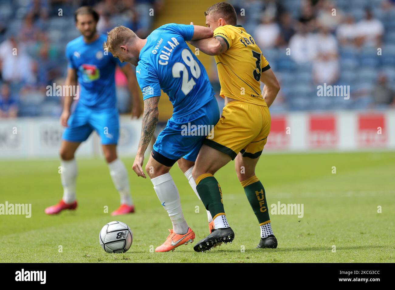 Tom Peers of Altricham contests a header with David Ferguson of Hartlepool  United during the Vanarama National League match between Hartlepool United  and Altrincham at Victoria Park, Hartlepool on Tuesday 27th October