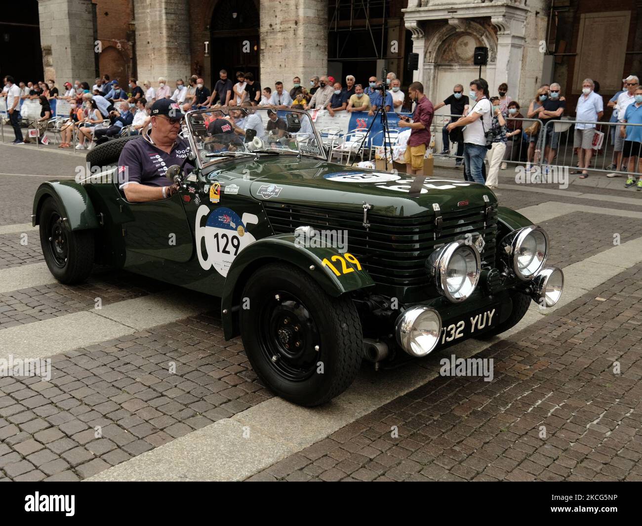 HEALEY/DUNCAN DRONE 1947 during the first stage of 1000 Miglia 2021, in Cremona, Italy on June 16, 2021. (Photo by Loris Roselli/NurPhoto) Stock Photo