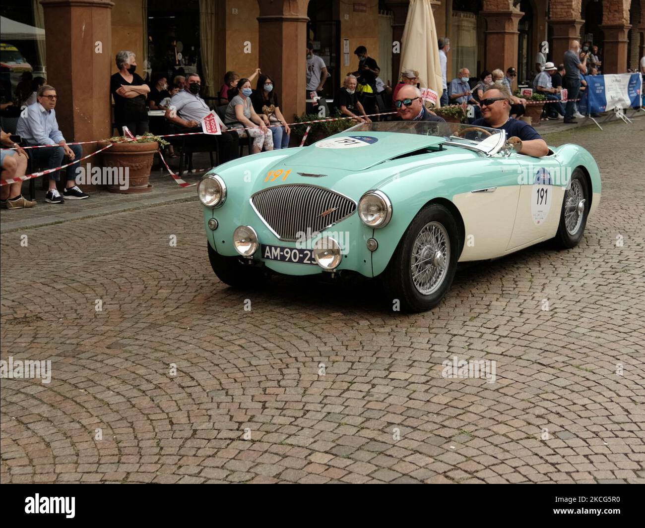 AUSTIN HEALEY/100/4 BN1 1954 during the first stage of 1000 Miglia 2021, in Busseto (PR), Italy on June 16, 2021. (Photo by Loris Roselli/NurPhoto) Stock Photo