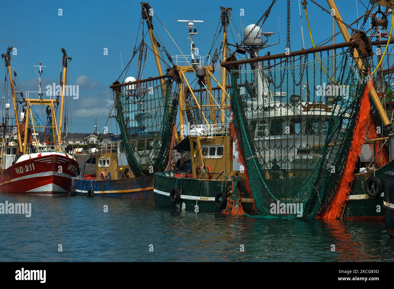 Fishing boats moored at Kilmore Quay harbour. On Friday, 18 June 2021, in Kilmore Quay, County Wexford, Ireland. (Photo by Artur Widak/NurPhoto) Stock Photo
