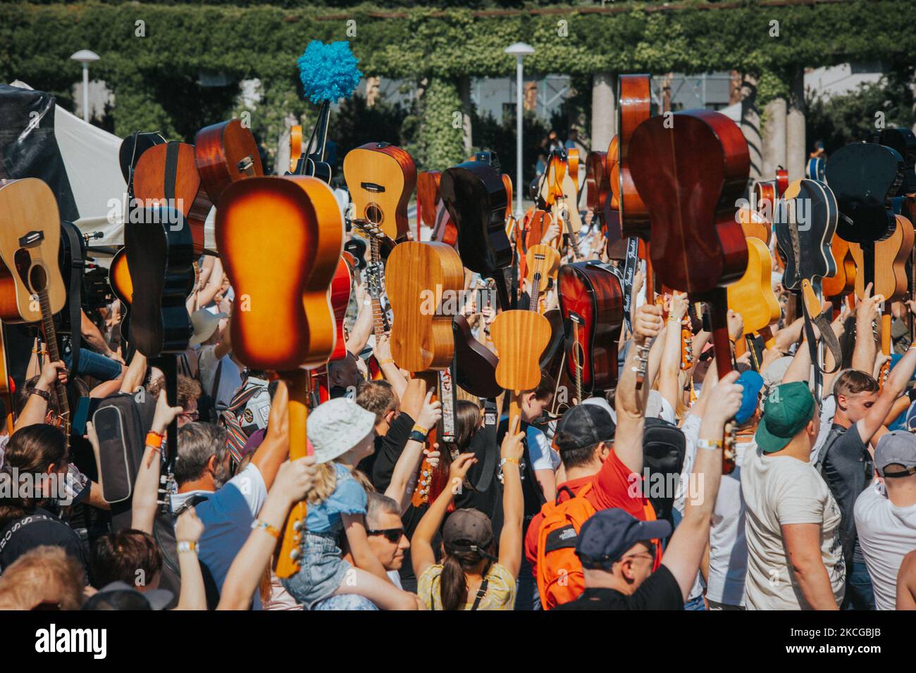 A mass gathering of guitarists in Wroclaw, Poland, on June 19, 2021