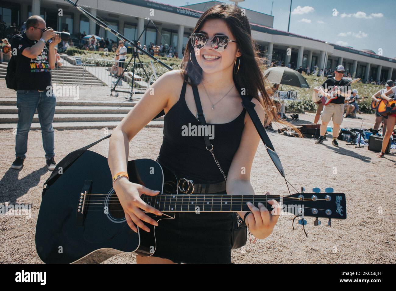 A mass gathering of guitarists in Wroclaw, Poland, on June 19, 2021