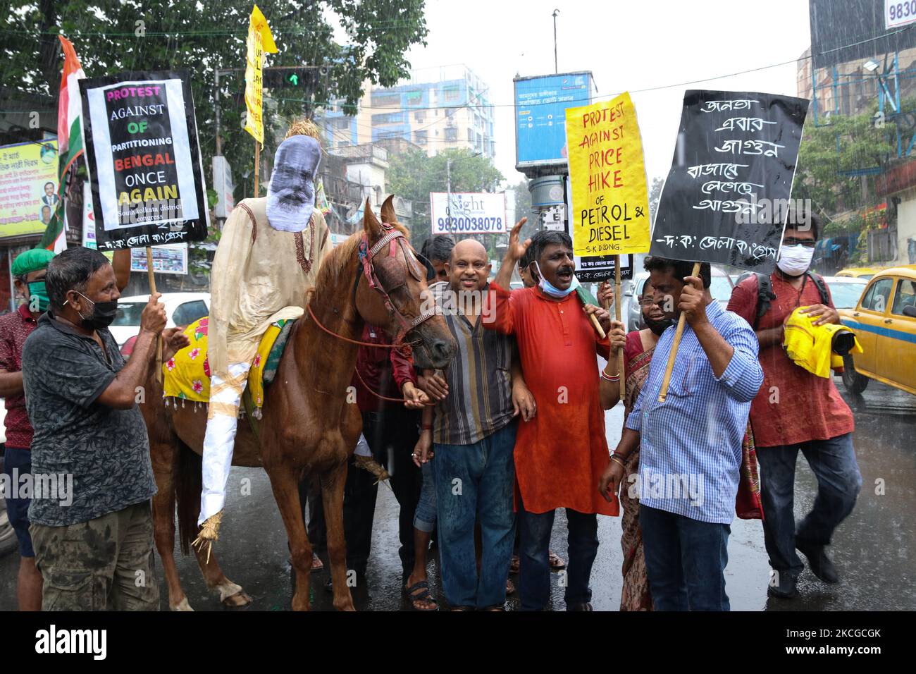 Indian National Congress Indian Prime Minister Narendra Modi effigy sit ...