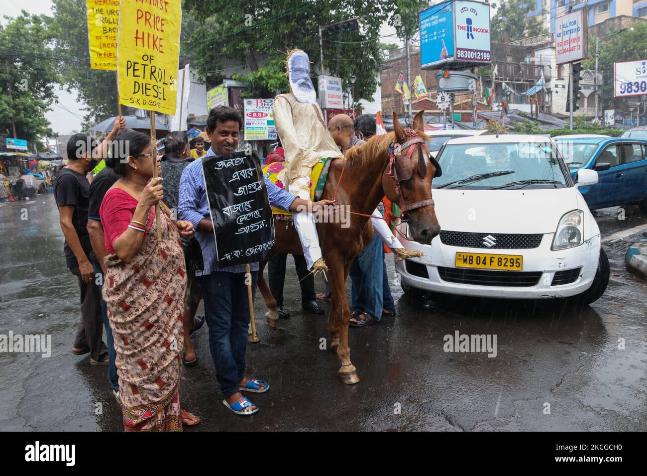 Indian National Congress Indian Prime Minister Narendra Modi effigy sit ...
