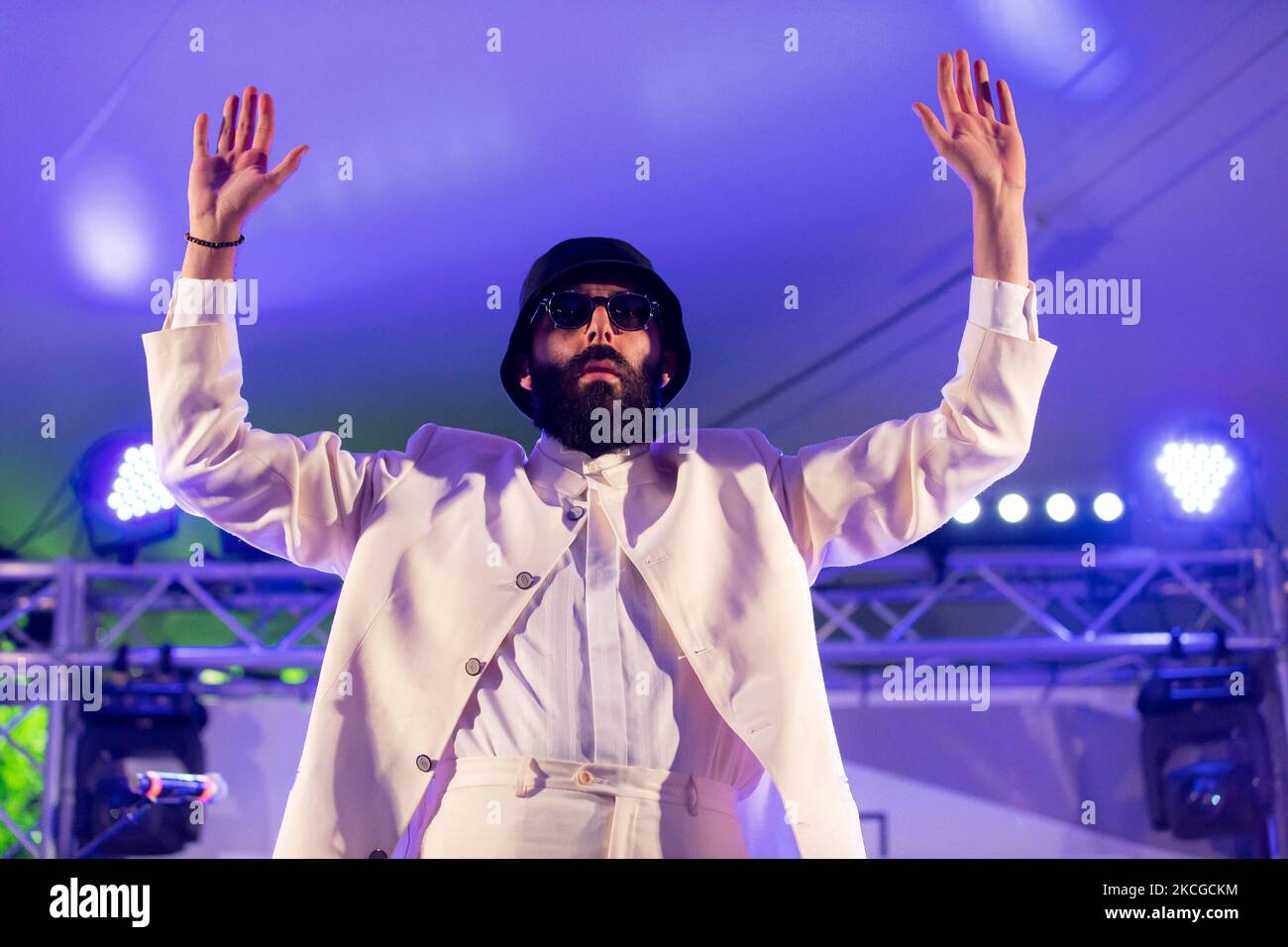N.A.I.P. performs live for Spaghettiland Festival at Ride on June 18, 2021 in Milan, Italy. (Photo by Alessandro Bremec/NurPhoto) Stock Photo
