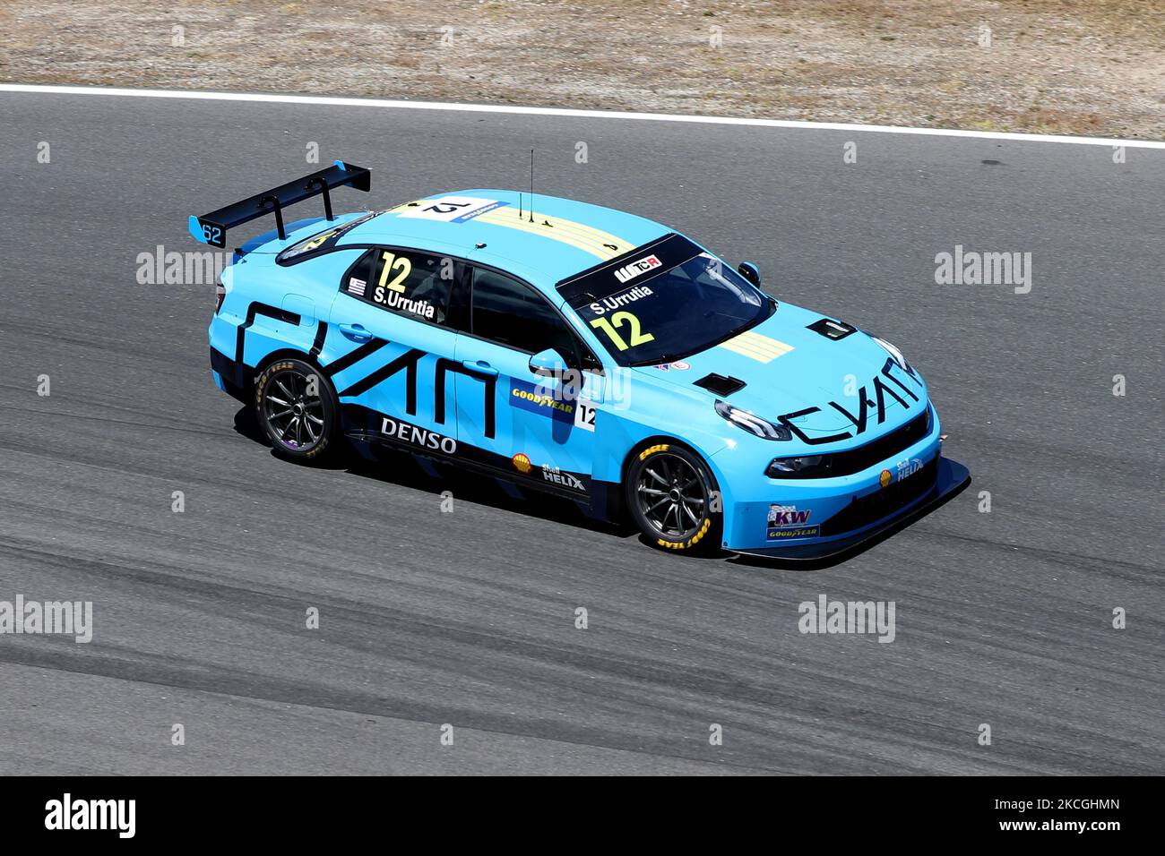 Santiago Urrutia of Argentina and Cyan Racing Lynk & Co Team competes during the Race 1 of the FIA 2021 World Touring Car Cup Race of Portugal, at the Circuito Estoril in Cascais, Portugal on June 27, 2021. (Photo by Pedro FiÃºza/NurPhoto) Stock Photo
