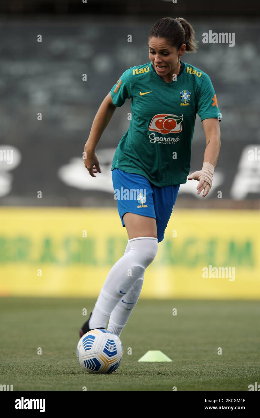 Erika Santos of Brazil during the warm-up before the Women's International Friendly match between Brazil and Canada at Estadio Cartagonova on June 14, 2021 in Cartagena, Spain (Photo by Jose Breton/Pics Action/NurPhoto) Stock Photo