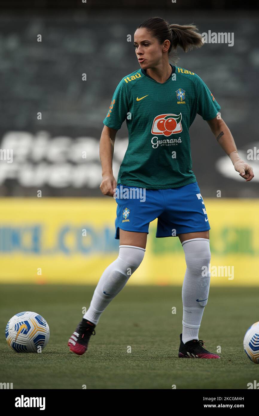 Erika Santos of Brazil during the warm-up before the Women's International Friendly match between Brazil and Canada at Estadio Cartagonova on June 14, 2021 in Cartagena, Spain (Photo by Jose Breton/Pics Action/NurPhoto) Stock Photo