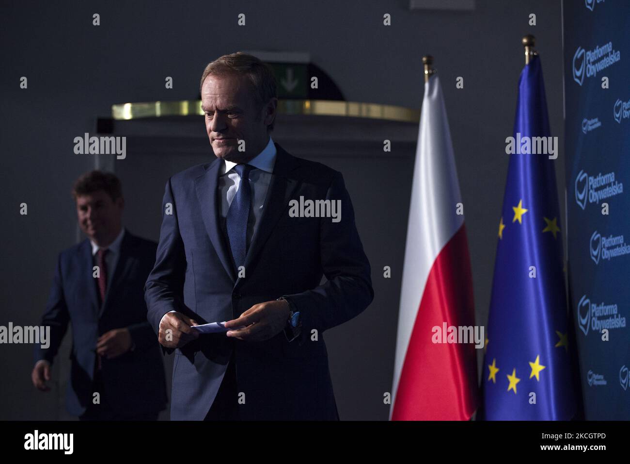 President of the European Peoples Party Donald Tusk seen in Warsaw on July 4, 2021. (Photo by Maciej Luczniewski/NurPhoto) Stock Photo