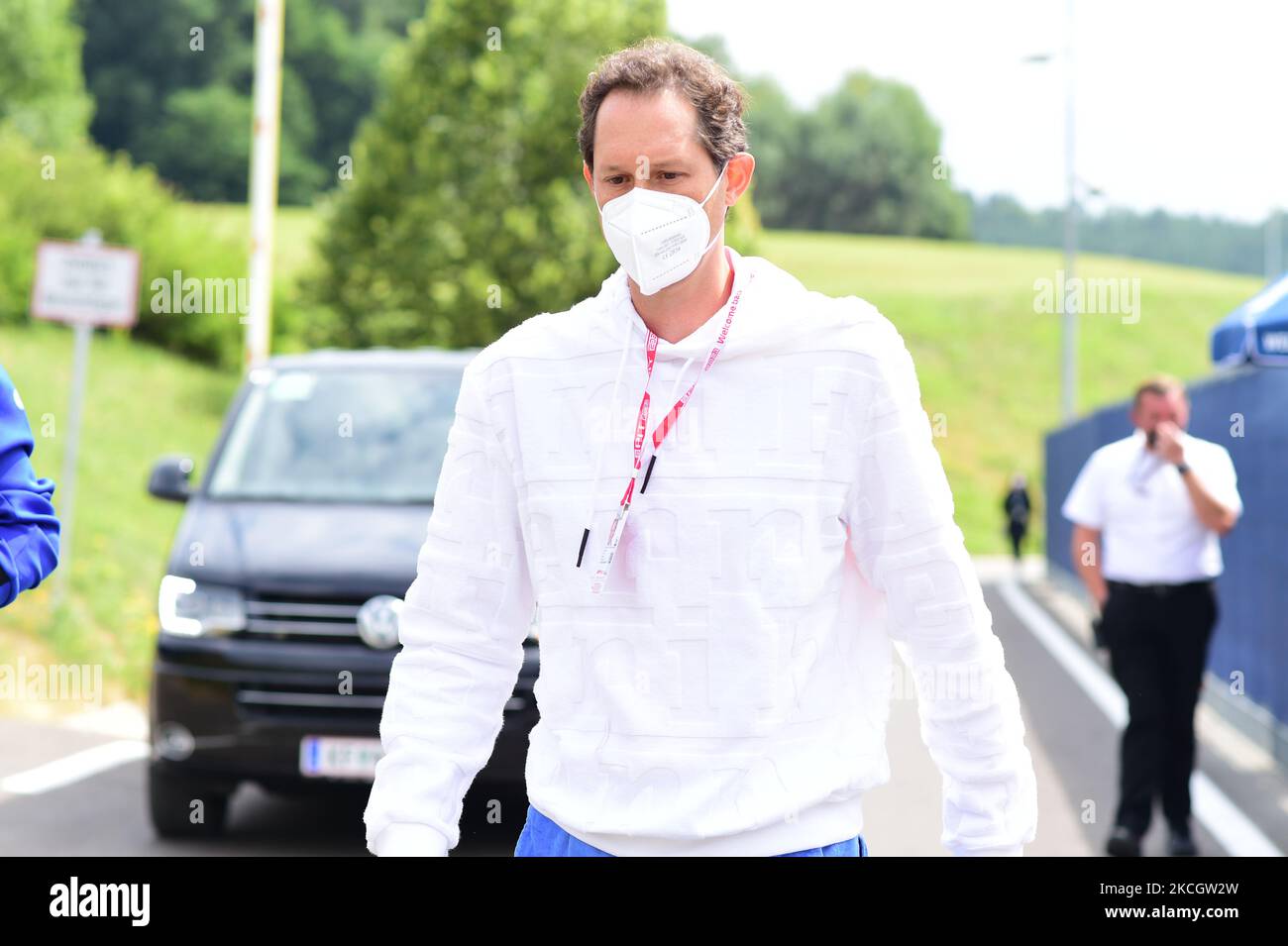 Scuderia Ferrari President John Elkan arrive before race of Austrian Grand Prix, 9th round of Formula One World Championship in Red Bull Ring in Spielberg, Styria, Austria, 4 July 2021 (Photo by Andrea Diodato/NurPhoto) Stock Photo