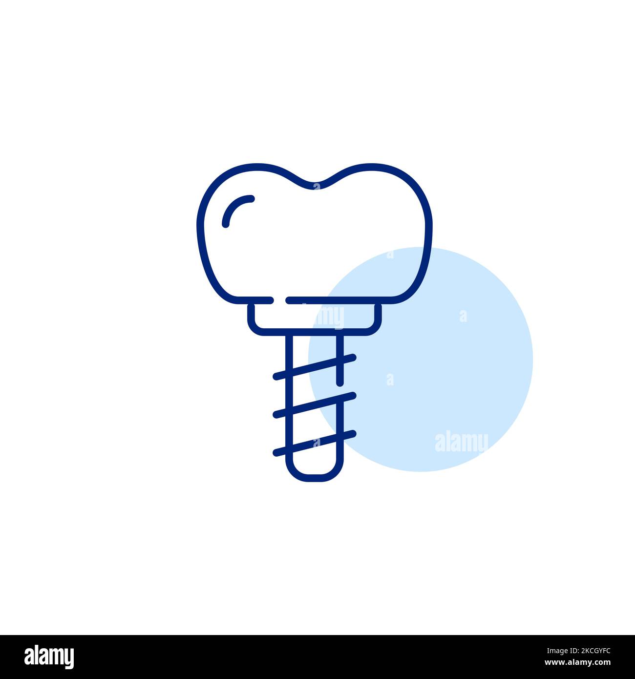 Dental implant. Crown with metal body. Pixel perfect, editable stroke ...