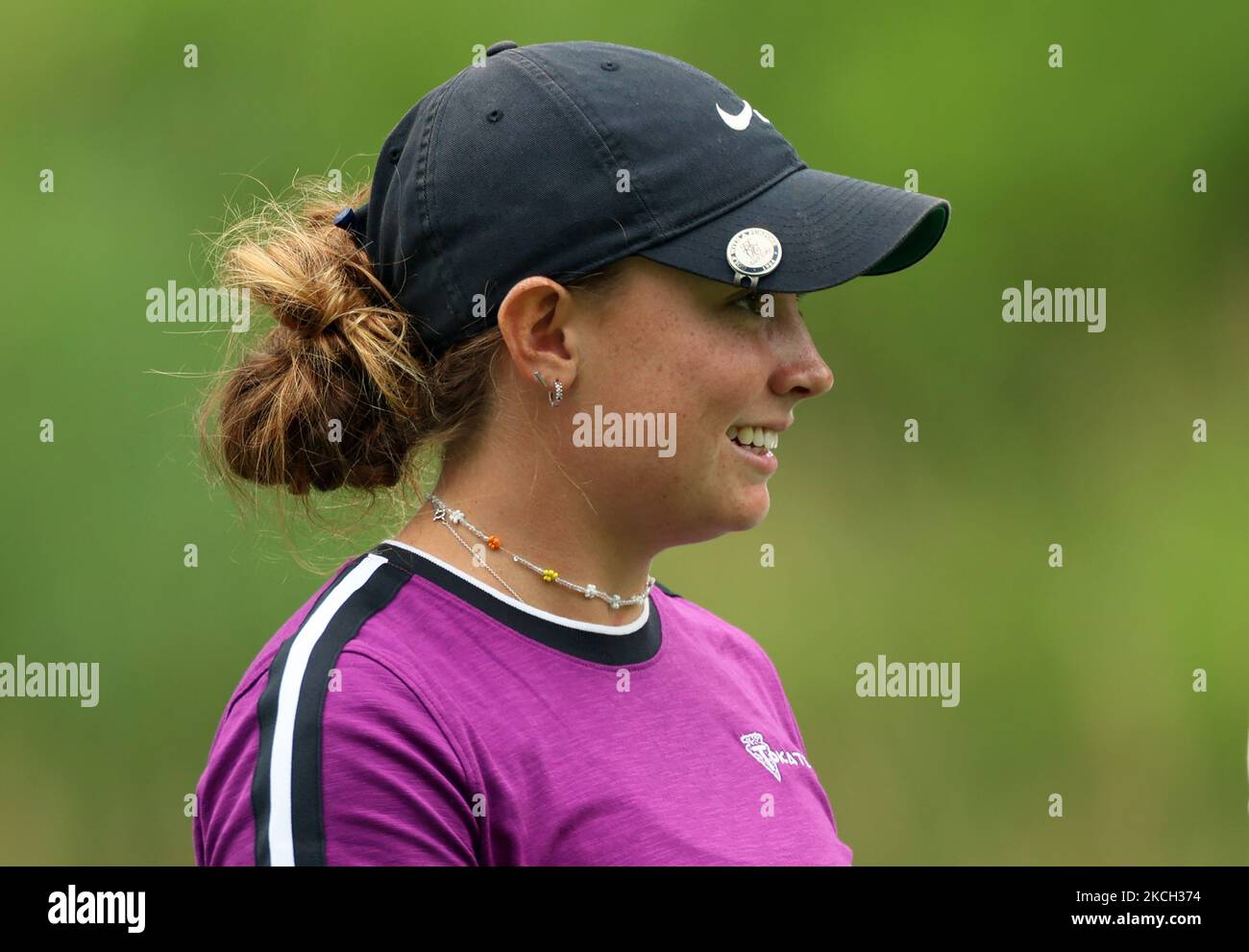 Kennedy Swann of Austin, Texas walks on the 3rd fairway during the second round of the Marathon LPGA Classic golf tournament at Highland Meadows Golf Club in Sylvania, Ohio, USA Friday, July 9, 2021. (Photo by Amy Lemus/NurPhoto) Stock Photo