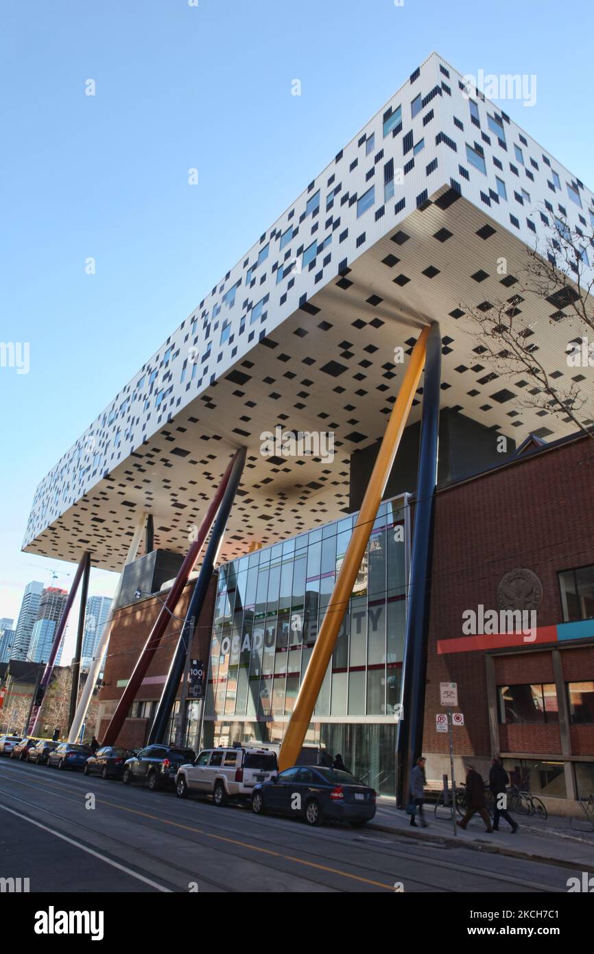 The Sharp Centre for Design located in downtown Toronto, Ontario, Canada, on February 22, 2014. The Sharp Centre for Design was added to the Ontario College of Art and Design in 2004 and was designed by architect Will AlSOP. (Photo by Creative Touch Imaging Ltd./NurPhoto) Stock Photo