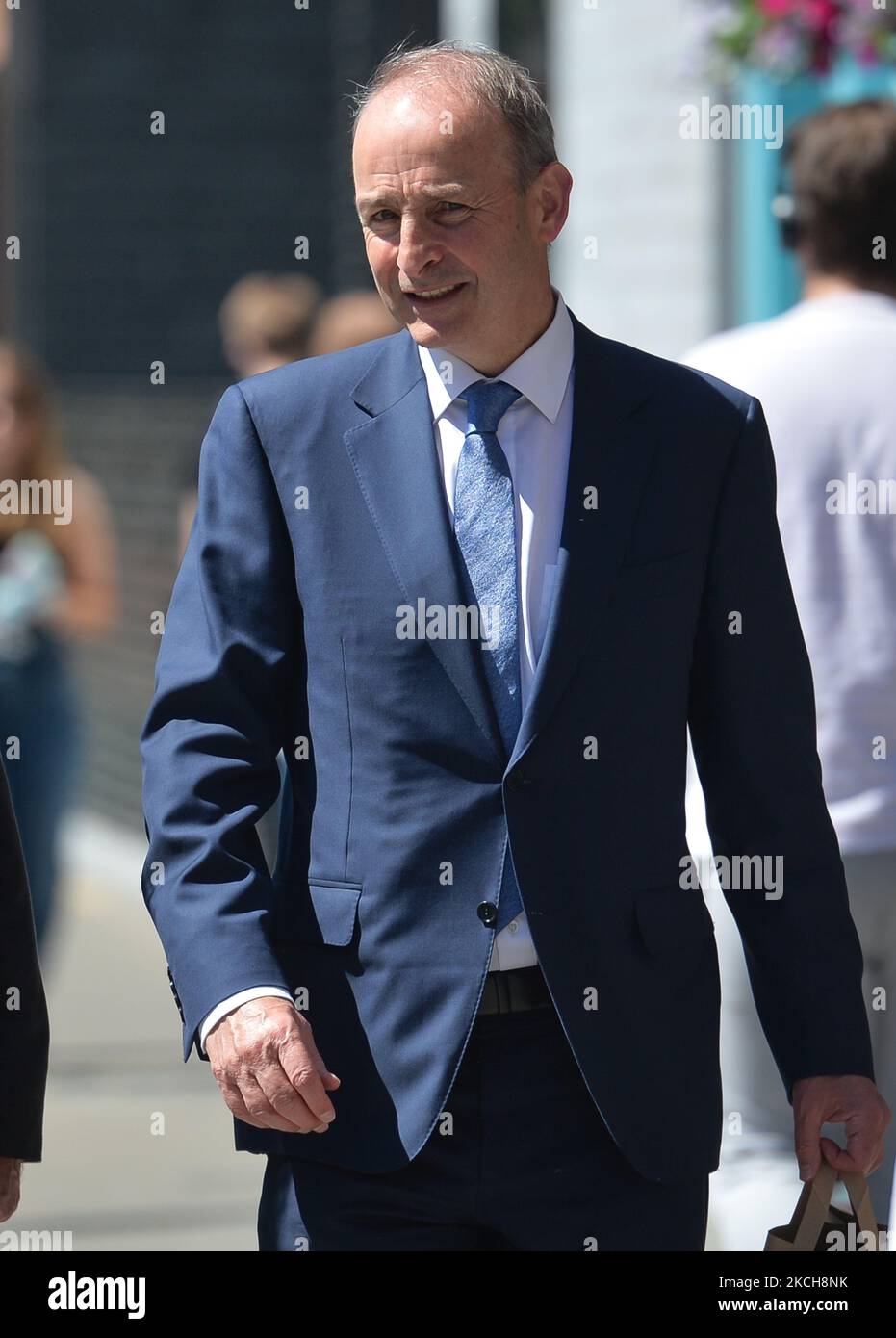 Taoiseach Micheal Martin seen walking in Dublin city center on his way to Goverment Buildings. On Wednesday, 14 June 2021, in Dublin, Ireland. (Photo by Artur Widak/NurPhoto) Stock Photo