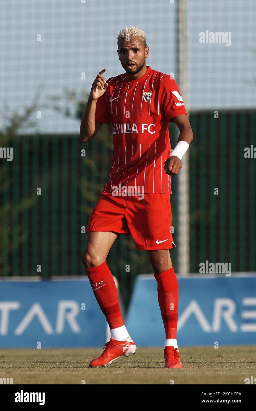 Youssef En-Nesyri of Sevilla during a pre-season friendly match between Sevilla CF and Coventry City at Pinatar Arena on July 17, 2021 in Murcia, Spain. (Photo by Jose Breton/Pics Action/NurPhoto) Stock Photo