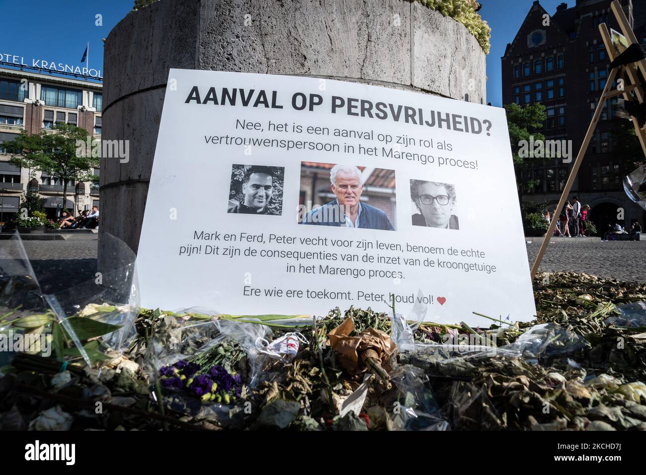 Memorial For Crime Reporter Peter R De Vries At Damsquare, In Amsterdam ...