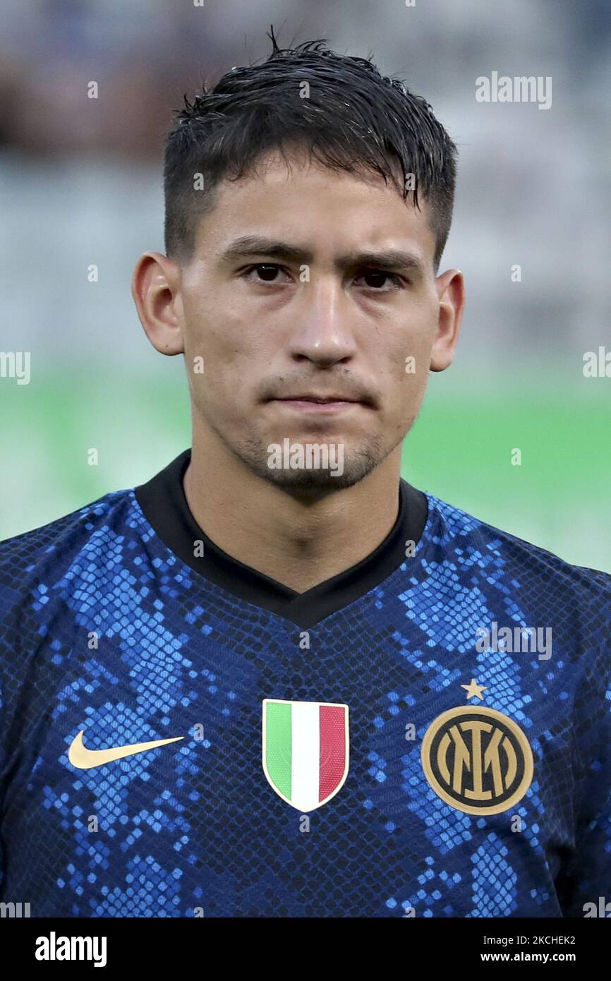 Martin Satriano of FC Internazionale looks on during the Pre-Season Friendly match between Lugano and FC Internazionale at Cornaredo Stadium on July 17, 2021 in Lugano, Switzerland. (Photo by Giuseppe Cottini/NurPhoto) Stock Photo