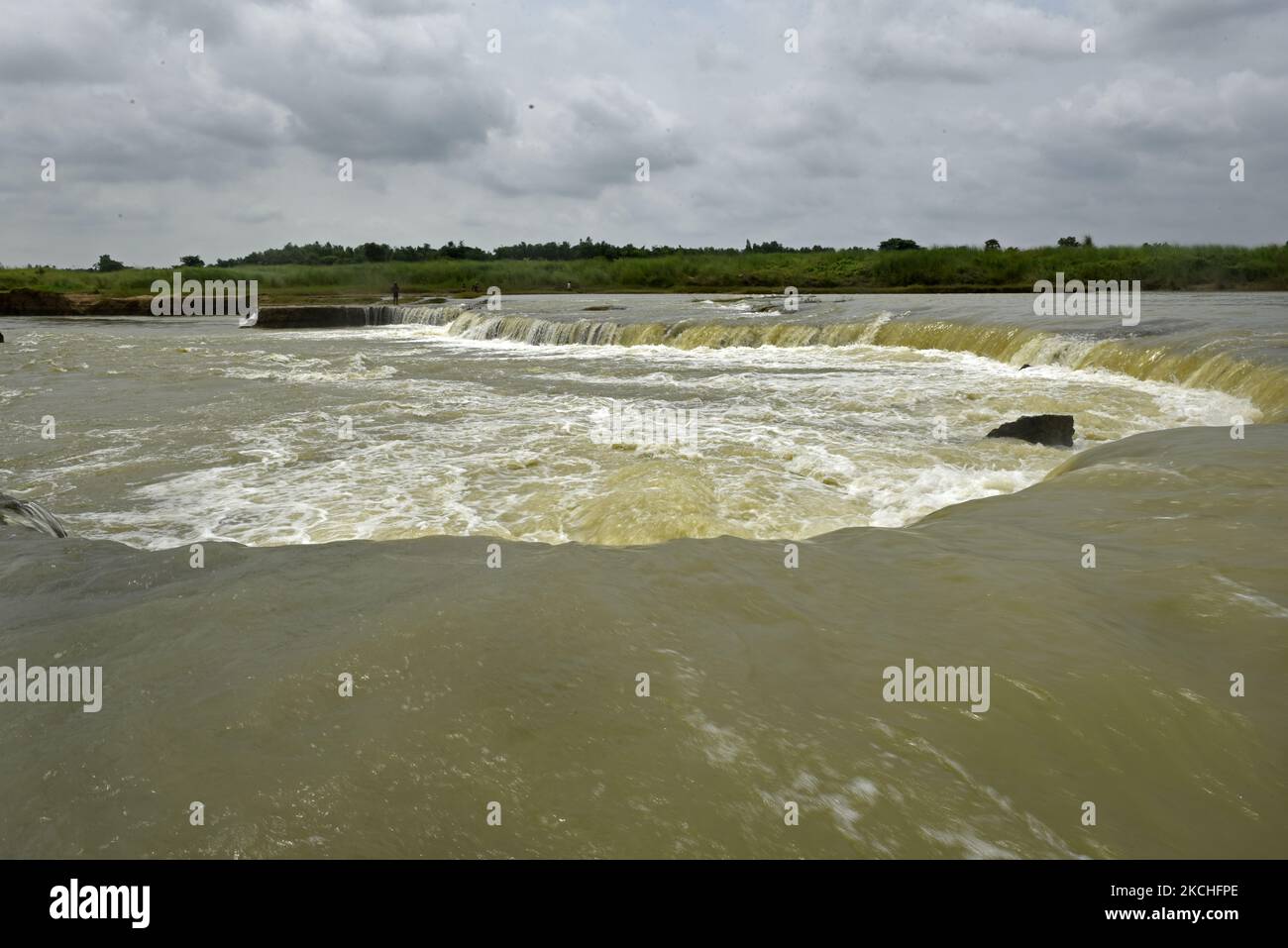 The Ajay river flows through Bolpur, West Bengal, India, 17 July, 2021