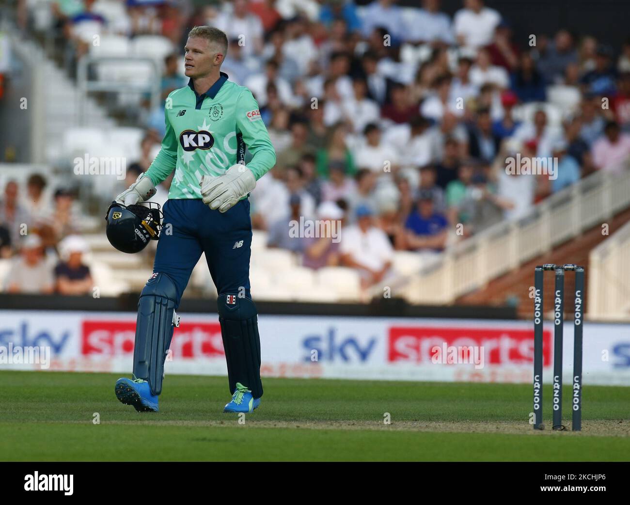 Sam Billings of Oval Invincibles during The Hundred between Oval Invincible Men and Manchester Originals Men at Kia Oval Stadium, in London, UK on 22nd July 2021. (Photo by Action Foto Sport/NurPhoto) Stock Photo