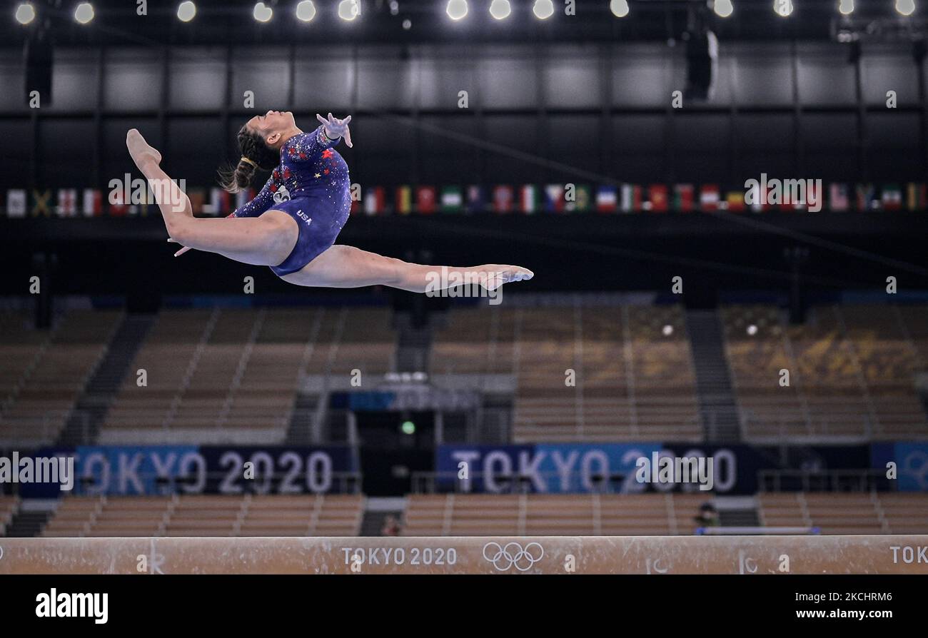 Sunisa Lee of United States of America during women's qualification for ...